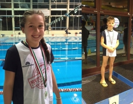 Sofia e Alberto sul podio al Trofeo giovani UISP - Nuoto Club 91 Parma 