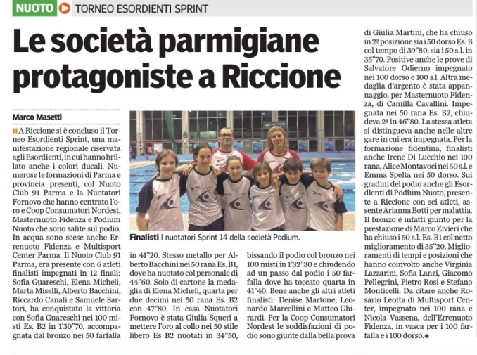 Torneo esordienti sprint (qualifica) - Nuoto Club 91 Parma 